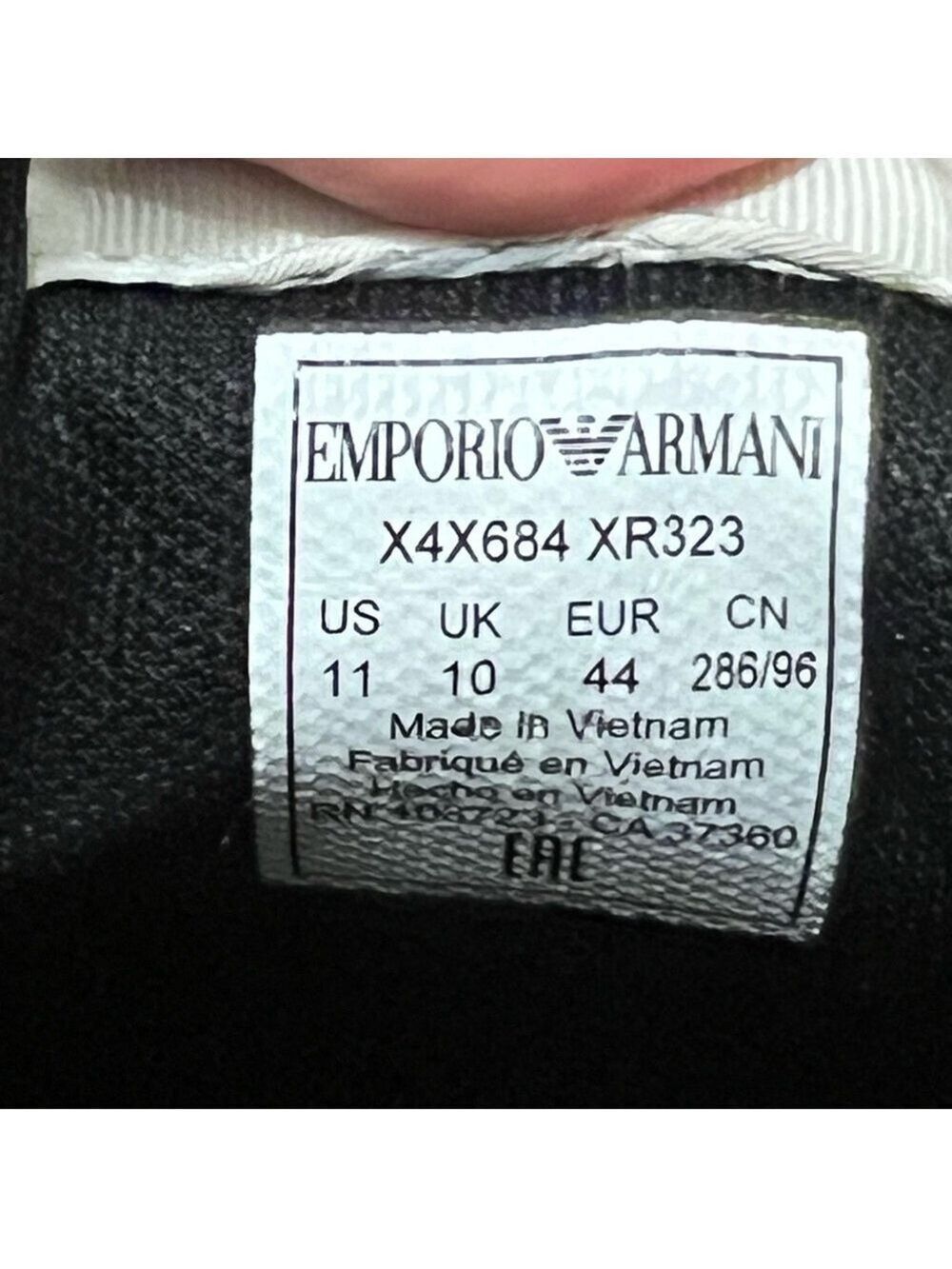 Emporio Armani Black and White Men's Dress Sneakers (Worn once) - Picture 6 of 7